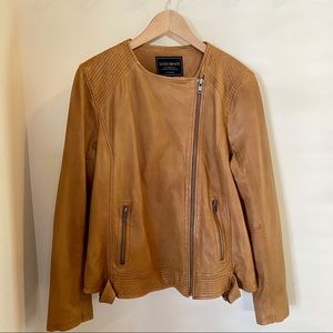 Lucky Brand Camel Leather Jacket XL